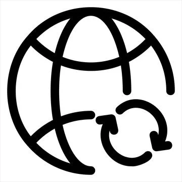 Sync line icon vector illustration isolated on white background Stock Illustration