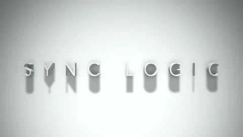 Sync logic 3D title animation with shadows on a white background Video stock 297383810