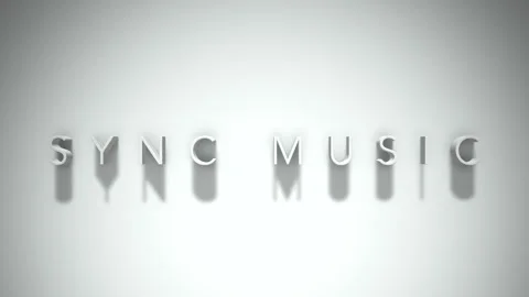 Sync music 3D title animation with shadows on a white background Video stock 297383809