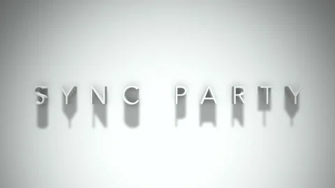 Sync party 3D title animation with shadows on a white background Video stock 297389838