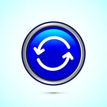 Sync processing icon design, Synchronization or reset icon, Reload sign, Bl.. Stock Illustration