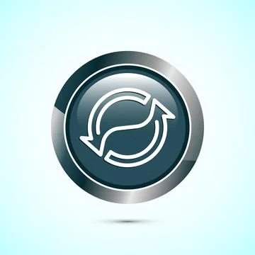 Sync processing icon design, Synchronization or reset icon, Reload sign, Gr.. Stock Illustration