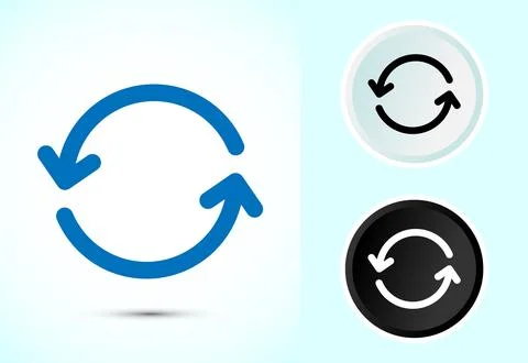 Sync processing icon design, Synchronization or reset icon, Reload sign, Co.. Stock Illustration