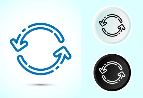 Sync processing icon design, Synchronization or reset icon, Reload sign, Co.. イラスト素材
