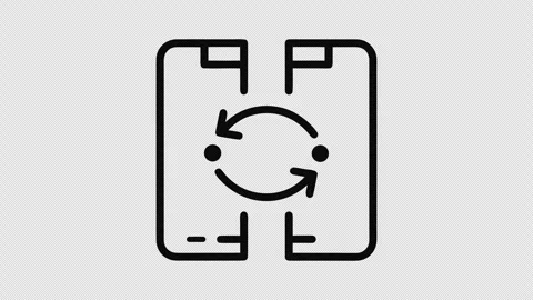 Sync Refresh Arrows in Device Frame Path Reveal on Transparent Background 動画素材 337661925