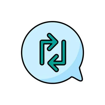 Sync refresh exchange arrows loop vector outline icon Stock Illustration