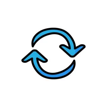 Sync refresh loop arrows update vector outline icon Stock Illustration