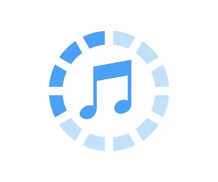 Sync, Refresh or Update music logo design. Illustrazione stock