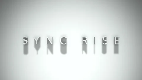 Sync rise 3D title animation with shadows on a white background Video stock 297387892