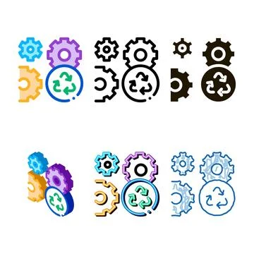 Sync settings stylized icon vector outline Stock Illustration