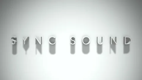 Sync sound 3D title animation with shadows on a white background Video stock 297387896