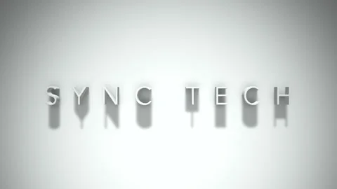 Sync tech 3D title animation with shadows on a white background Video stock 297383823