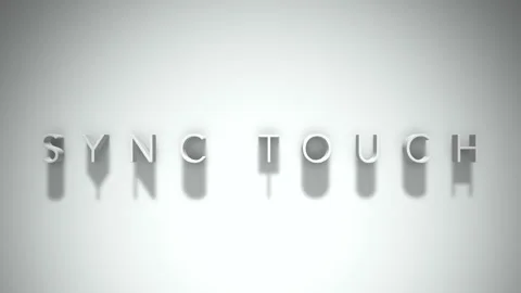 Sync touch 3D title animation with shadows on a white background Video stock 297387905