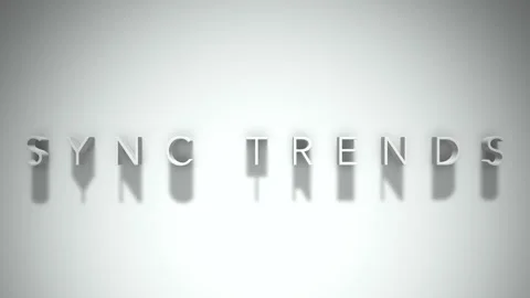 Sync trends 3D title animation with shadows on a white background Video stock 297134870