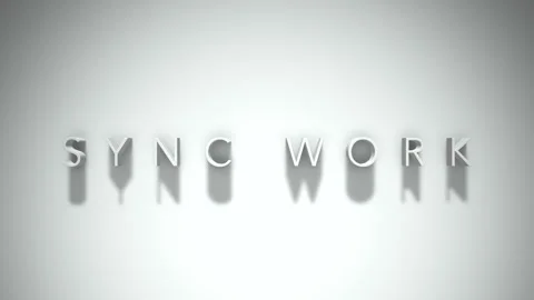 Sync work 3D title animation with shadows on a white background Video stock 297387915