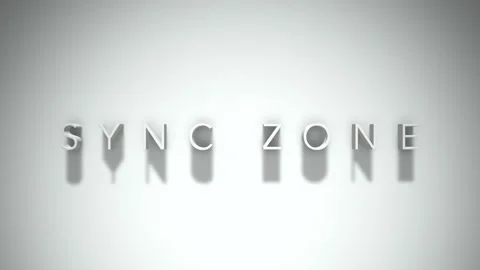 Sync zone 3D title animation with shadows on a white background Video stock 297387917