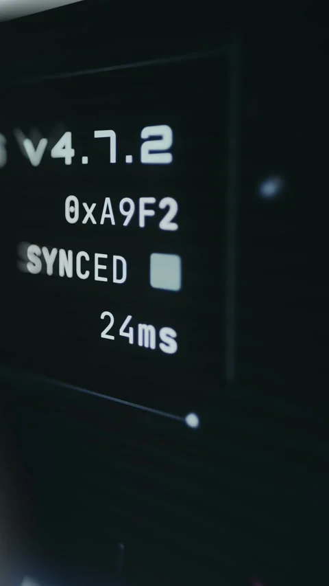 SYNCED status indicating the device is currently connected and operating in Video stock 335487210