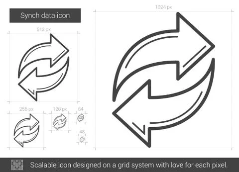 Synch data line icon Stock Illustration