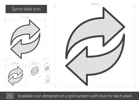 Synch data line icon Stock Illustration