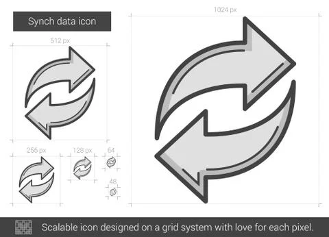Synch data line icon Stock Illustration