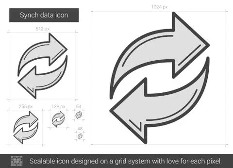 Synch data line icon Stock Illustration