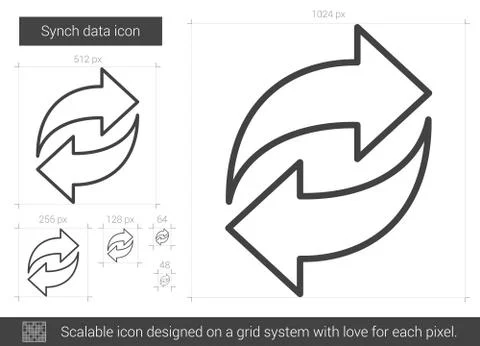Synch data line icon. Stock Illustration