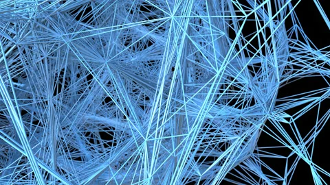 Synchromesh 1001: Abstract Generative Digital Art Structure. Stock Footage 201761900