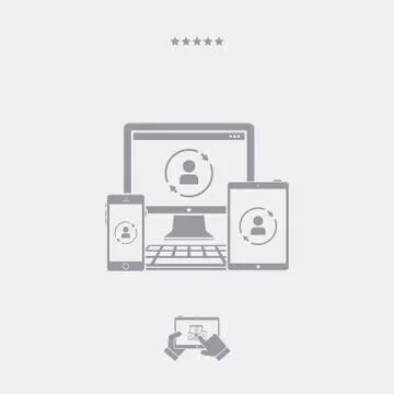 Synchronization account on devices Stockillustratie