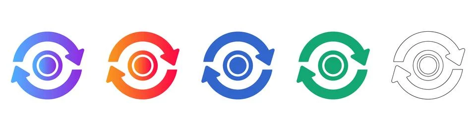Synchronization and Refresh Cycle Icons Illustrazione stock