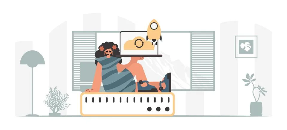 Synchronization and security of information capacity concept. The energized.. Illustrazione stock