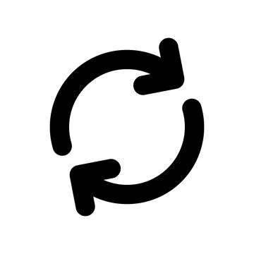 Synchronization black glyph ui icon Stock Illustration