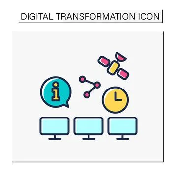 Synchronization color icon Stock Illustration