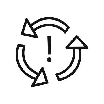 Synchronization error icon black and white vector sign 스톡 일러스트