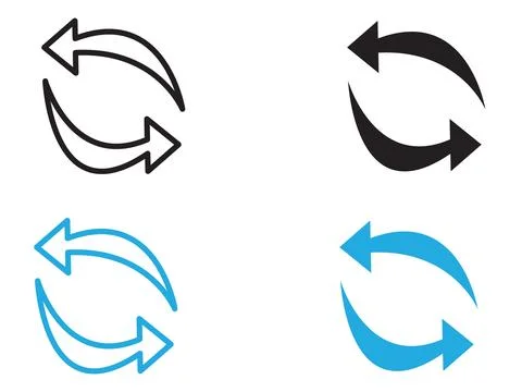 Synchronization icon (2) black and white vector outline sign イラスト素材