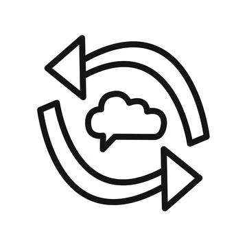 Synchronization icon black and white vector sign Stock Illustration