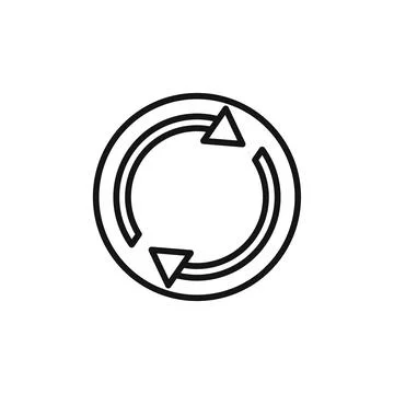 Synchronization icon outline collection in black and on white background Stockillustratie