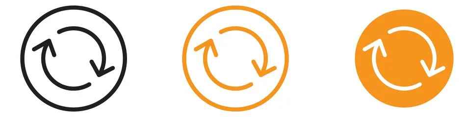 Synchronization Icon Set Data Sync Illustrations for Technology and Computing Illustrazione stock