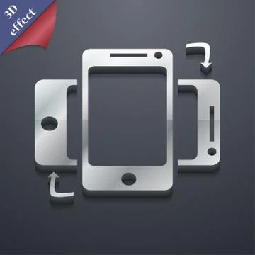 Synchronization  icon symbol. 3D style. Trendy, modern design with space for  Stock Illustration
