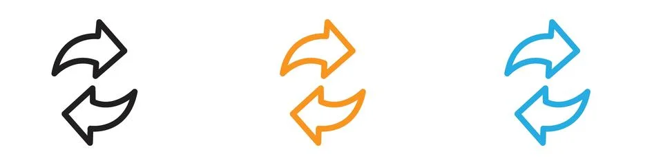 Synchronization icon vector logo set collection for web app ui 스톡 일러스트