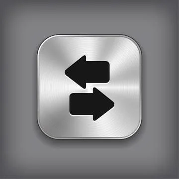Synchronization icon - vector metal app button Stock Illustration