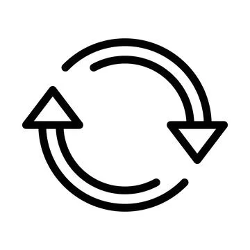 Synchronization linear logo mark in black and white Stock Illustration