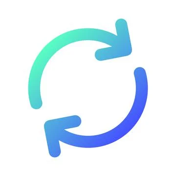 Synchronization pixel perfect gradient linear ui icon Illustrazione stock