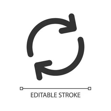Synchronization pixel perfect linear ui icon Stock Illustration