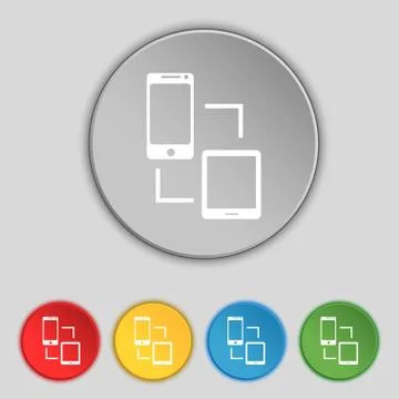 Synchronization sign icon. communicators sync symbol. Data exchange. Set colu Stock Illustration