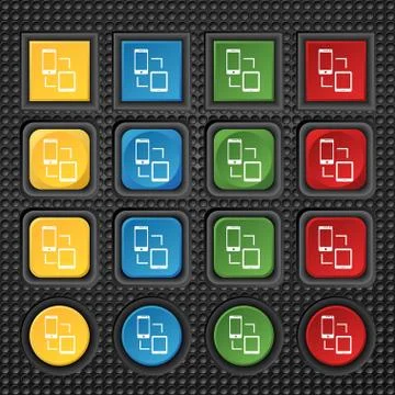 Synchronization sign icon. communicators sync symbol. Data exchange. Set colu 스톡 일러스트