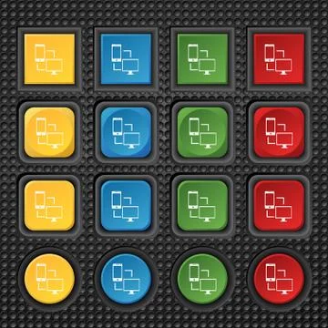 Synchronization sign icon. communicators sync symbol. Data exchange. Set colu Stock Illustration