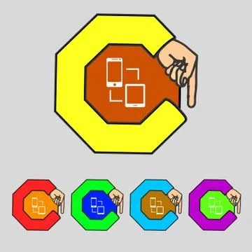 Synchronization sign icon. communicators sync symbol. Data exchange. Set colu Stock Illustration