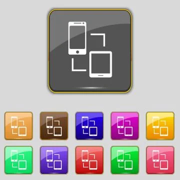 Synchronization sign icon. communicators sync symbol. Data exchange. Set colu 스톡 일러스트