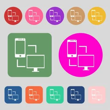 Synchronization sign icon. communicators sync symbol. Data exchange.12 colore Stock Illustration