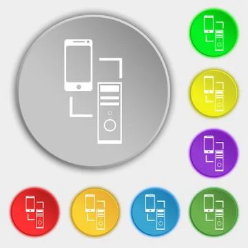 Synchronization sign icon. communicators sync symbol. Data exchange. Symbols  Stock Illustration
